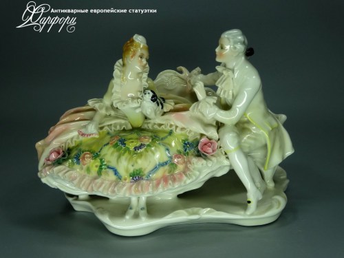 Купить фарфоровые статуэтки KARL ENS, Дама с собачкой, Германия